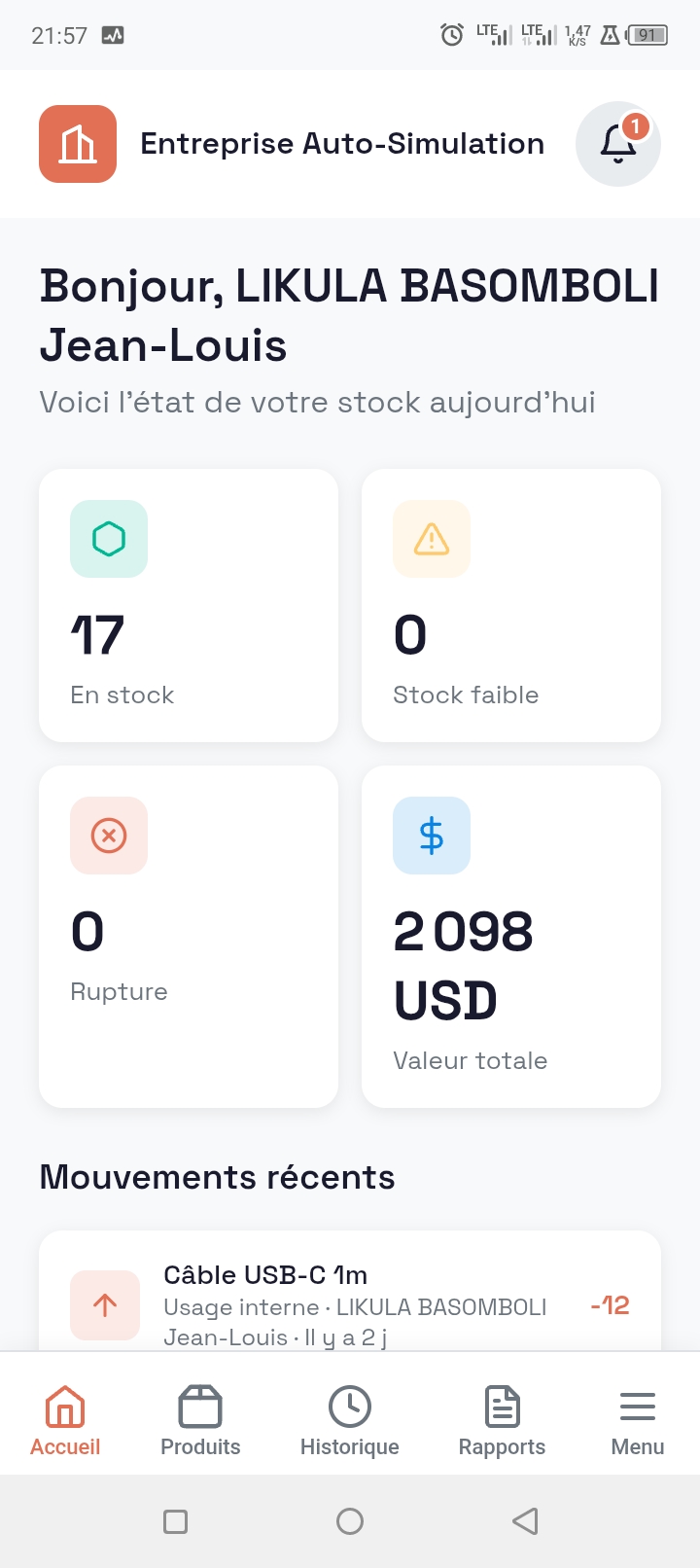 Liste des produits